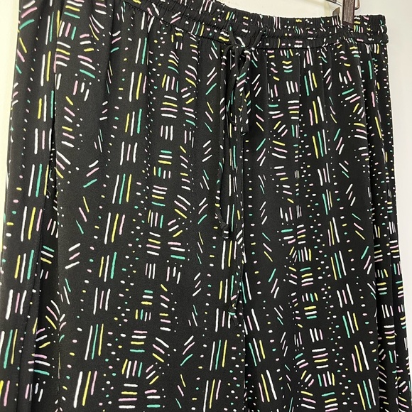 BCBG Generation Women’s Black 80s 90s Y2K Geometric Abstract Pull On Pants Sz S - Picture 2 of 8